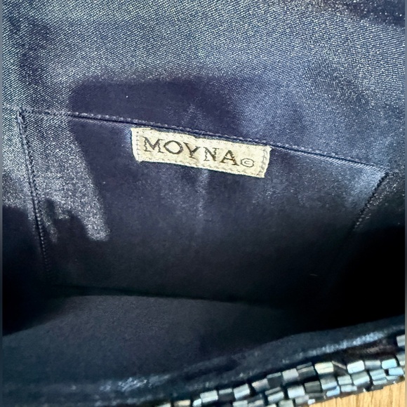 Moyna New York Beaded Envelope Clutch Navy EUC